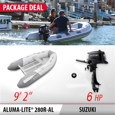 inmar 280 9' aluminum hull inflatable tender6 HP