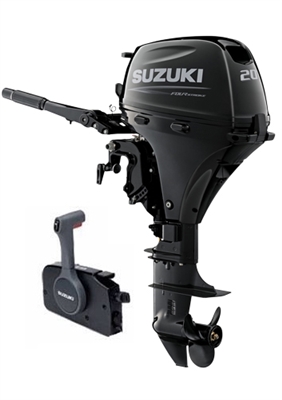 Suzuki DF20ATS, 4 stroke 20hp, Tiller handle, Manual Start, 15" Shaft