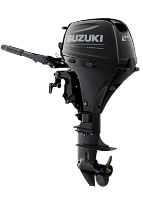 Suzuki 25hp DF25AS, 4-stroke, 15" Short Shaft - Manual Start - Tiller Handle - Manual Tilt