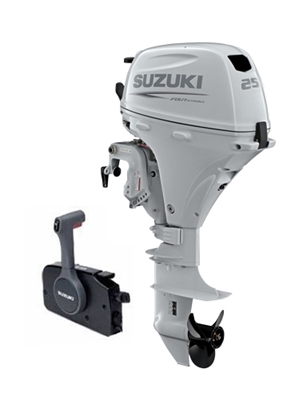Suzuki 25hp DF25ATSW, 4-stroke, 15" Short Shaft - Electric Start - Remote Steering - Power Trim and Tilt